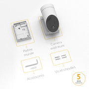 Somfy 1875325 - Cámara exterior 2 blanca, cámaras con detección de movimiento inteligente, sirena integrada de 110 dB, conexión posible a una luminaria existente, imágenes Full HD 1080p