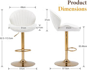 Chairus Juego de 2 taburetes de bar giratorios, silla de bar de terciopelo ajustable en altura, taburetes de bar modernos para cocina con reposapiés, beige