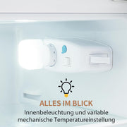 Frigorífico retro Merax 92L, combinación frigorífico-congelador, mininevera de dos puertas con congelador de 28L, frigorífico independiente, 7 niveles de temperatura, 41x105,5 cm - Blanco antiguo