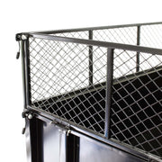 Remolque basculante Wiltec 166,5 x 77,5 x 106 cm 300 kg, remolque volquete para tractor cortacésped con rejilla y laterales extraíbles, remolque con función de basculamiento