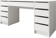 Mirjan24 Escritorio Ada Bis, 9 cajones, escritorio para estudiantes, mesa de ordenador, An:Al:Pr 154x76x55 cm, escritorio infantil, mesa de trabajo, mesa de PC, habitación juvenil, habitación infantil (blanco)