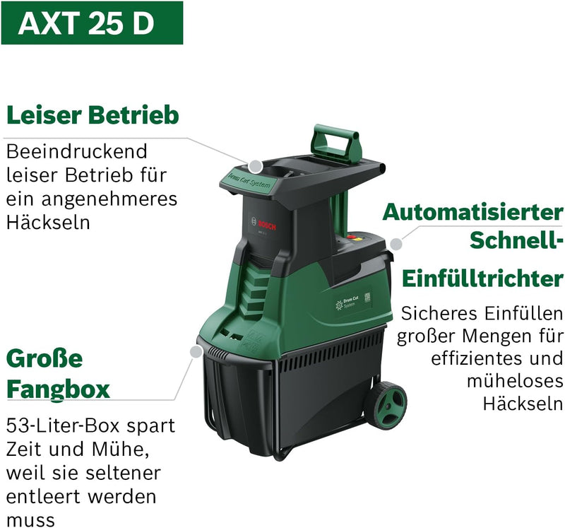 Trituradora silenciosa Bosch AXT 25 D