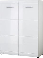 Zapatero Germania 3524-84 GW-Adana, con frentes de alto brillo, en blanco, 90 x 120 x 36 cm (ancho x alto x profundo)