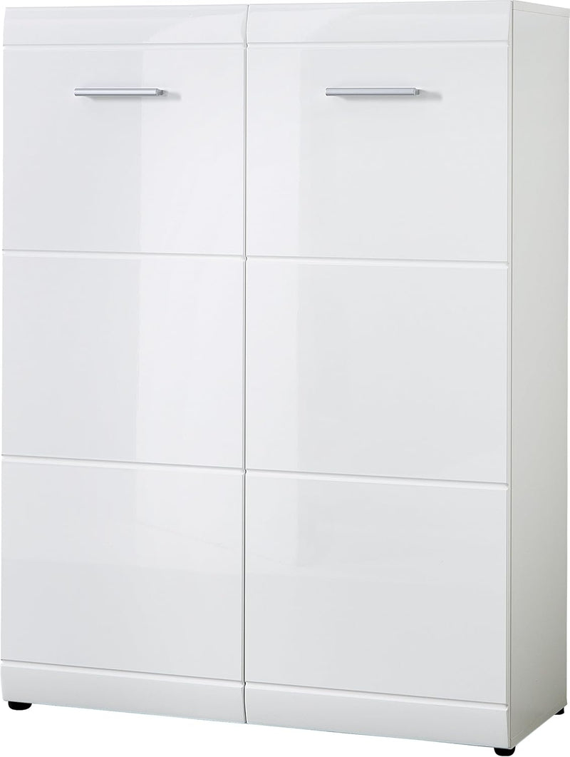 Zapatero Germania 3524-84 GW-Adana, con frentes de alto brillo, en blanco, 90 x 120 x 36 cm (ancho x alto x profundo)