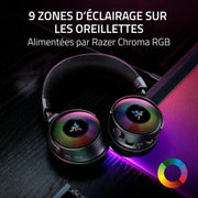 Razer Kraken V4 Pro - Auriculares inalámbricos para juegos con centro de control - Tecnología háptica Sensa HD (centro de control OLED, transductores Triforce de 40 mm, HyperSpeed y Bluetooth, audio espacial THX, RGB) Negro