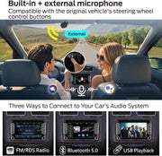 [Inicio rápido] Autorradio Linux para VW Golf 5 6/Polo, Radio VW con CarPlay y Android Auto inalámbricos integrados, Pantalla de 7" para VW compatible con controles del volante originales, AM/FM/RDS, Bluetooth, DSP, 45Wx4