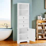 Gabinete alto triangular con cajones y estantes ajustables