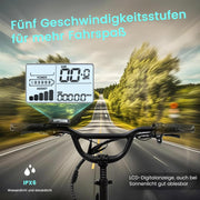 MOONCOOL Bicicleta eléctrica de tres ruedas plegable, bicicleta eléctrica de 20" para hombre y mujer, batería de 36V 20Ah, motor de 250W 45 Nm, pantalla LCD, resistente al agua IP65, 3 modos de conducción, con cestas grandes y reposapiés