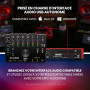 Akai Professional MPC One+ Caja de ritmos autónoma, creador de ritmos y controlador MIDI con WiFi, Bluetooth, pads de batería, complementos de sintetizador, pantalla táctil e integración con Native Instruments