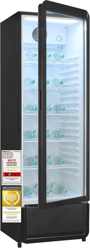 Exquisit Frigorífico para bebidas 280 l con puerta de cristal - Frigorífico para hostelería