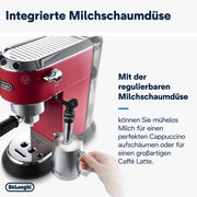 De'Longhi Dedica Style EC 685.M – Cafetera espresso de bomba tradicional, con espumador de leche profesional, solo 15 cm de ancho, para café molido o monodosis ESE, depósito de 1 l, plata