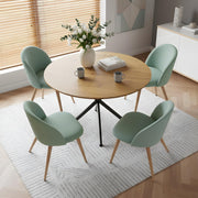 Juego de comedor con mesa y sillas, conjunto de comedor de 5 piezas, mesa de comedor redonda de 120 cm y 4 sillas de comedor de terciopelo, adecuado para cocinas, comedores y salas de estar