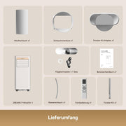 DREAME P-Wind10 7000 BTU Aire acondicionado portátil, 3 en 1: Enfriador, deshumidificador y ventilador. Flujo de aire 3D, control por aplicación y mando a distancia, modo de suspensión, autoevaporación, instalación sencilla