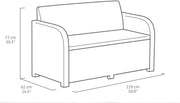 Conjunto de muebles de jardín de plástico Modena de Allibert by Keter, incl. cojines de asiento, gris, 4 piezas, 2 sillones, sofá y mesa, para jardín, balcón y terraza, aspecto de ratán plano
