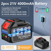 Cortacésped inalámbrico con batería y cepillo para malas hierbas 4 en 1, desbrozadora con cepillo para malas hierbas, desbrozadora sin escobillas de 21 V, cortacésped eléctrico con 2 baterías de 4.0 Ah, cargador, telescópico, ajustable, naranja