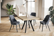 Mesa de comedor cuadrada extensible – Mesa de salón y cocina moderna – Mesa con patas de madera, estructura estable, diámetro 80-130 cm - Color Halifax - Colección Rico