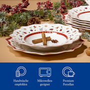 Villeroy & Boch – Toy's Delight Vajilla de Navidad de 12 piezas, set de platos navideños Toys, vajilla navideña, servicio de Navidad para 4 personas, platos llanos, platos hondos, platos de desayuno, porcelana