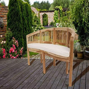 Banco tipo plátano SAM de 3 plazas, banco de madera de teca, banco de jardín de 150 cm, de madera maciza, para jardín y balcón