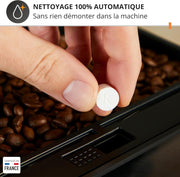 Krups Essential, Cafetera espresso superautomática, 2 tazas simultáneas, Pantalla LCD, Limpieza automática, Boquilla de vapor, Jarra de leche de acero inoxidable para capuchino, Negra, EA816031