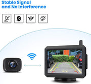 Cámara de visión trasera inalámbrica con señal digital estable, cámara de marcha atrás impermeable IP68 y monitor TFT-LCD de 5 pulgadas, imagen clara y estable AUTO-VOX W7