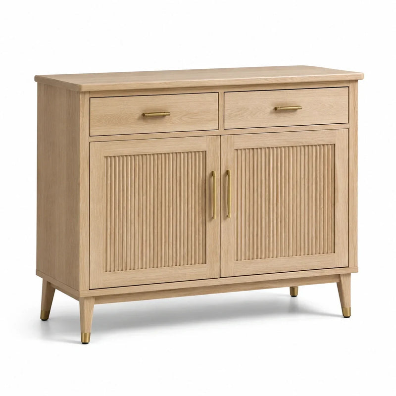 Aparador de madera de roble con 2 cajones y 2 puertas