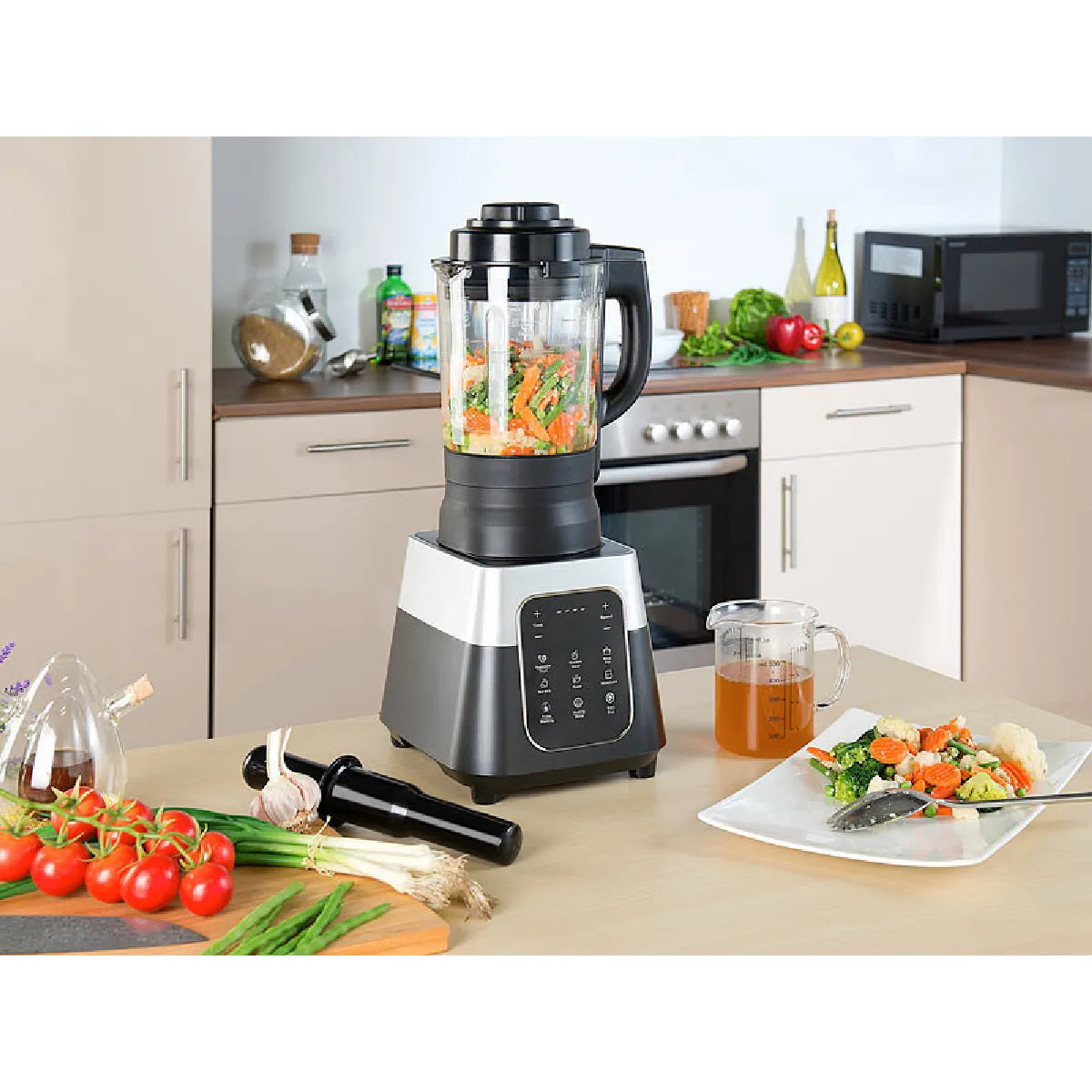 Licuadora profesional táctil Rosenstein & Söhne 1,75 L / 1500 W / 26000 rpm con función de calentamiento BR-1850.w