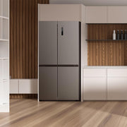 Frigorífico americano de 4 puertas Cecotec de acero inoxidable 490 L CoolMarket 4D 490 Inox E. 183 cm de alto, 91 cm de ancho, bajo consumo, Inverter Plus, refrigeración rápida y congelación rápida, Total NoFrost