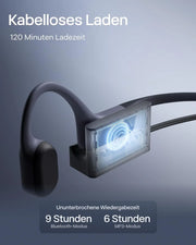 Auriculares de natación de conducción ósea OpenSwim Pro S711 IP68 32GB MP3 Bluetooth 5.4 9h carga inalámbrica gris