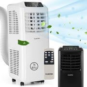 Aire acondicionado Klarstein, unidad de aire acondicionado 4 en 1, deshumidificador, ventilador y modo noche, aire acondicionado portátil con manguera de escape, control por aplicación, aire acondicionado para habitaciones de hasta 44 m², 9000 BTU, blanco