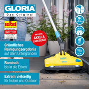 Gloria EasySweep 18V Set barredora a batería, 40 cm, depósito de 4,5 l, para acera, terraza, entrada, garaje, interior y exterior