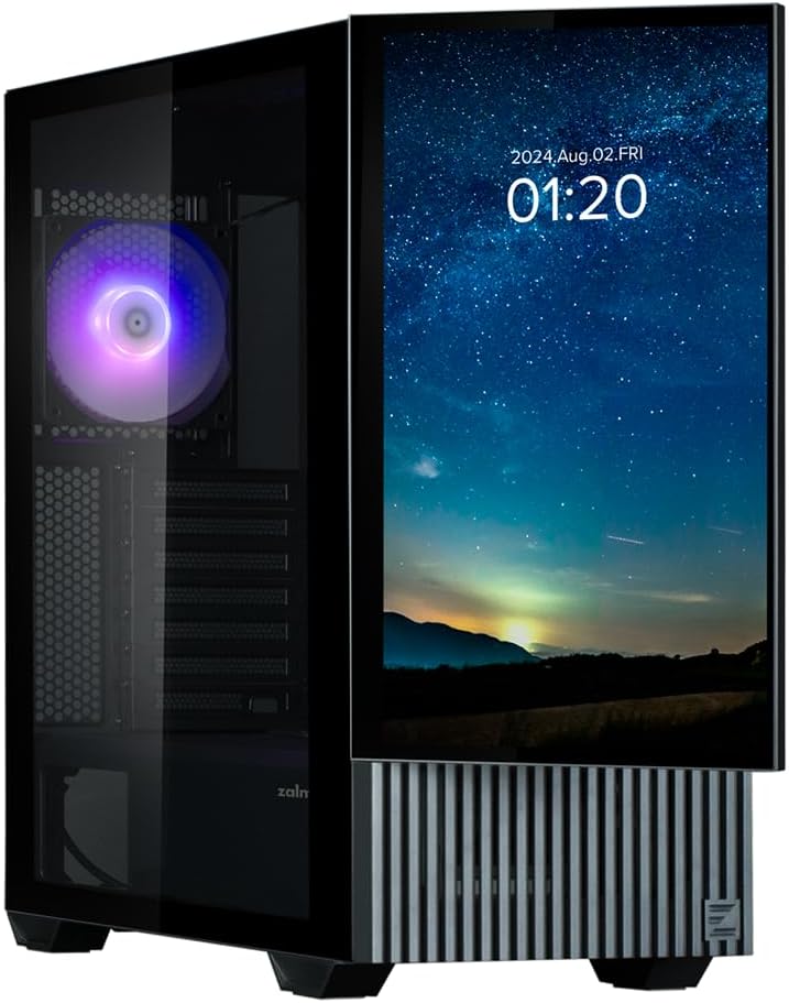 Chasis PC Torre Mediana con pantalla de 15,6'' Zalman Z10 DS (Negro)