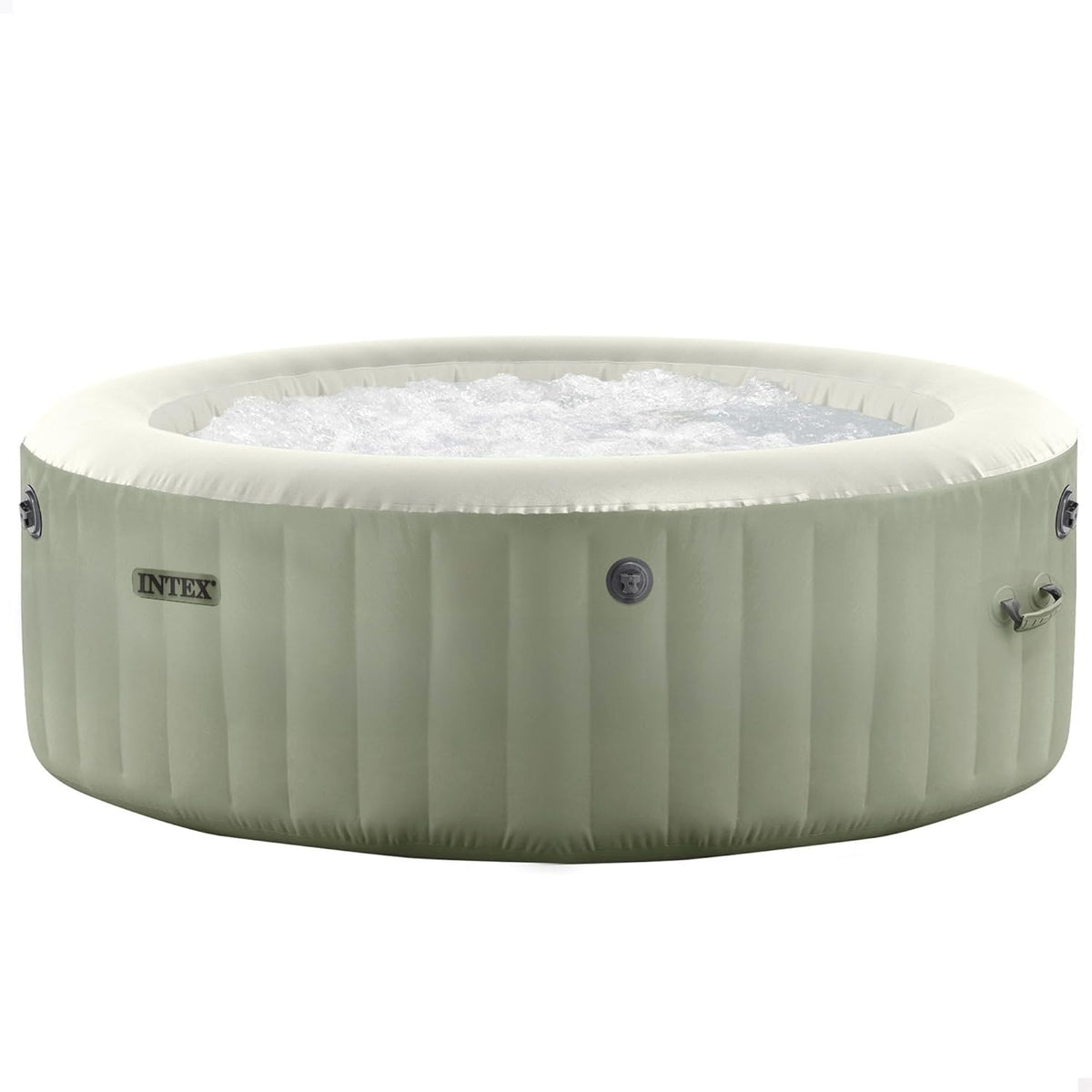 Set de spa inflable redondo Intex para 6 personas, color verde oliva, 28428NP (inflado 216 cm x 71 cm)
