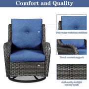 Sillones mecedoras de mimbre para exteriores Gymojoy con base giratoria (juego de 2)