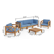 Set de conversación de 6 piezas de madera de acacia Brava Outdoor de Christopher Knight Home