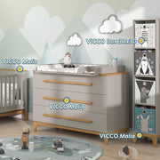 Cambiador VitaliSpa Malia, blanco/roble, 133 x 98 cm XL con 3 cajones
