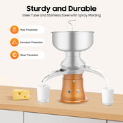 Separador centrífugo eléctrico de leche de 5 L, 50 L/h, centrífuga de leche, separador de nata, separadora centrífuga de crema de leche, máquina separadora con tanque de leche