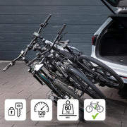 Portabicicletas de enganche FISCHER ProlineEvo 3 I Portabicicletas para bola de remolque I Portabicicletas para coche I Portabicicletas para bicicletas eléctricas