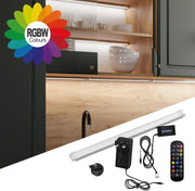 Cocina esquinera Vicco Rick, Sonoma, 167 cm, encimera efecto mármol con tiras LED