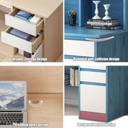 Escritorio para computadora portátil con estante, escritorio grande para oficina en casa, estación de trabajo con gabinete, mesa de estudio moderna con estante de almacenamiento (Tamaño: 120x45x165cm, Color: Blanco)