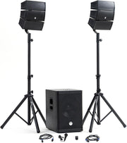 Pack de sonido DJ completo BM Bmsonic BMS-12-ARRAY-BT, 1000W, altavoces satélite, subwoofer de 31 cm, USB/Bluetooth, soportes y cables