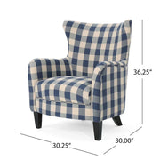 Sillón tapizado de respaldo alto Modern Retro de 30.25 pulgadas con patas de madera para sala de estar