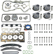Flynsu Kit de reparación de motor Pistones STD + Kit de cadena de distribución + Juntas de culata de repuesto para A1 A3 1.4 1.6 TSI TFSI Motor: BMY CAV CAVA CTH