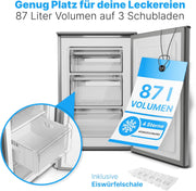 Congelador Bomann® 87 L | Congelador pequeño con rango de temperatura ≤ -18 °C | 3 cajones | Congelador con bisagra de puerta reversible | Congelador pequeño GS 7253 blanco