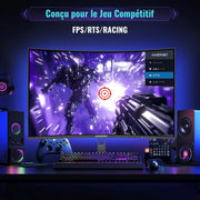 Monitor Gaming Curvo Amzfast de 32 pulgadas, QHD 2560x1440, 180Hz, 1 ms MPRT, 1500R, Adaptive Sync, luz azul reducida, sRGB 120%, HDR, HDMI 2.0/DP 1.2, VESA 75x75, AMZG32C3Q
