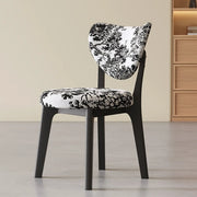 Silla de comedor sin brazos estilo wingback de piel sintética moderna