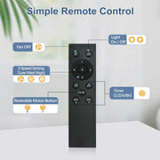 Ventilador de techo con luz, control remoto y 8 aspas grandes de madera
