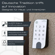 BURG-WÄCHTER Cerradura electrónica para puerta ENTRYeasy 7601 PIN, cilindro, teclado, aplicación, código PIN, llave inalámbrica, negro, acero inoxidable