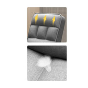 Silla de oficina moderna tapizada en gris con 4 patas