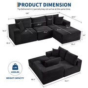 Sofá moderno de 108", sofá tapizado de 3 plazas en forma de L con cojines, sofá de asiento profundo, no requiere montaje