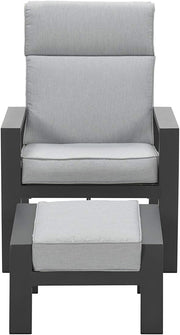 Sillón relax Garden Impressions Luxus con taburete Max, respaldo ajustable